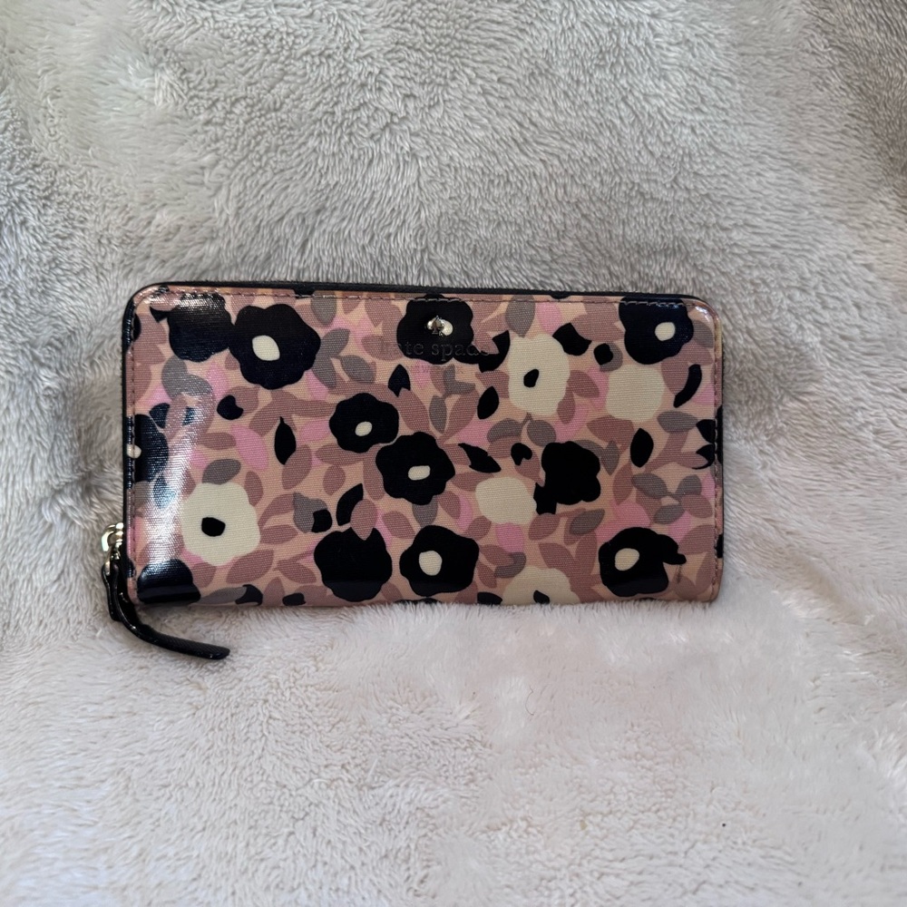 Kate Spade Floral Key & Card Holder - Pink, Black, and Cream